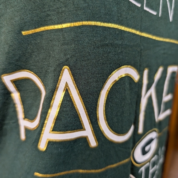Green Bay Packers Slinky Classic V Neck Short Sleeve WMNS Shirt SZ L - Picture 4 of 11